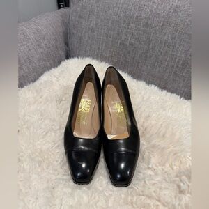 Salvatore Ferragamo Black Leather Heels